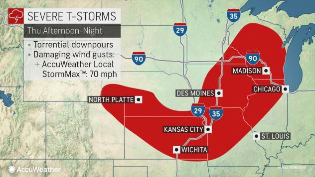 Severe storms Thursday-Thursday night by AccuWeather